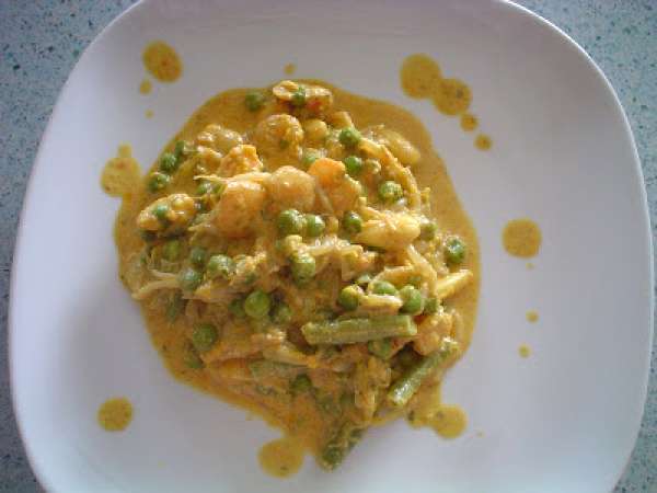 Caril de camarão e um desafio de gaja Caril de camarão e um desafio de gaja