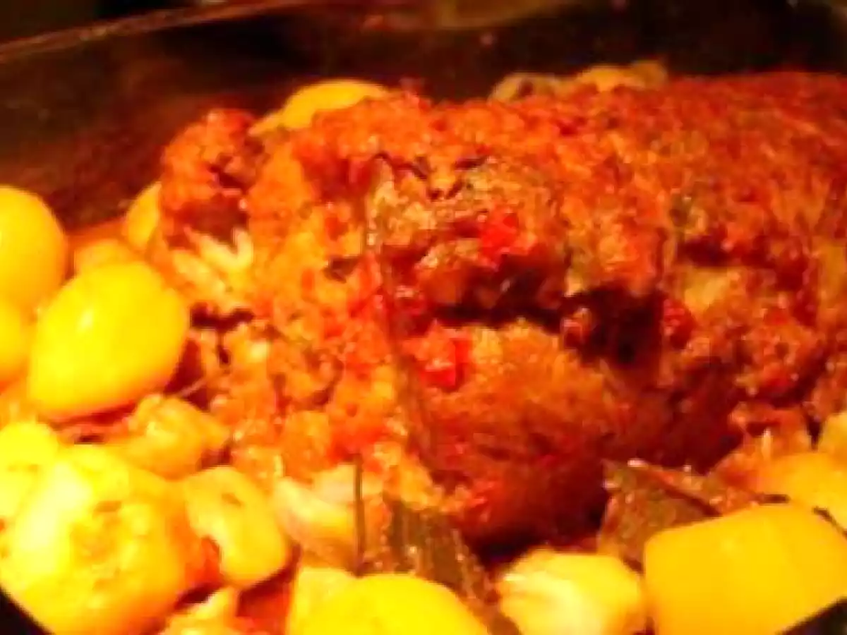 Carne assada com castanhas