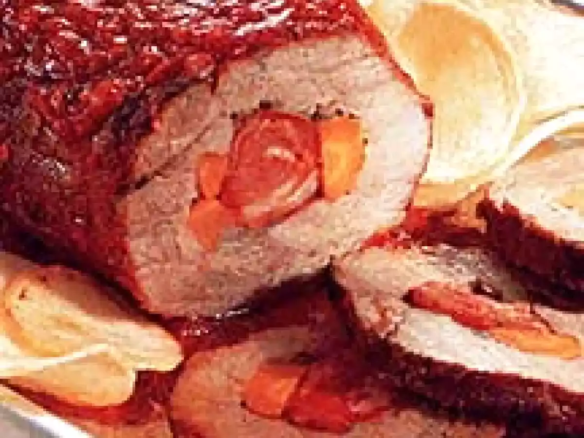 Carne assada recheada