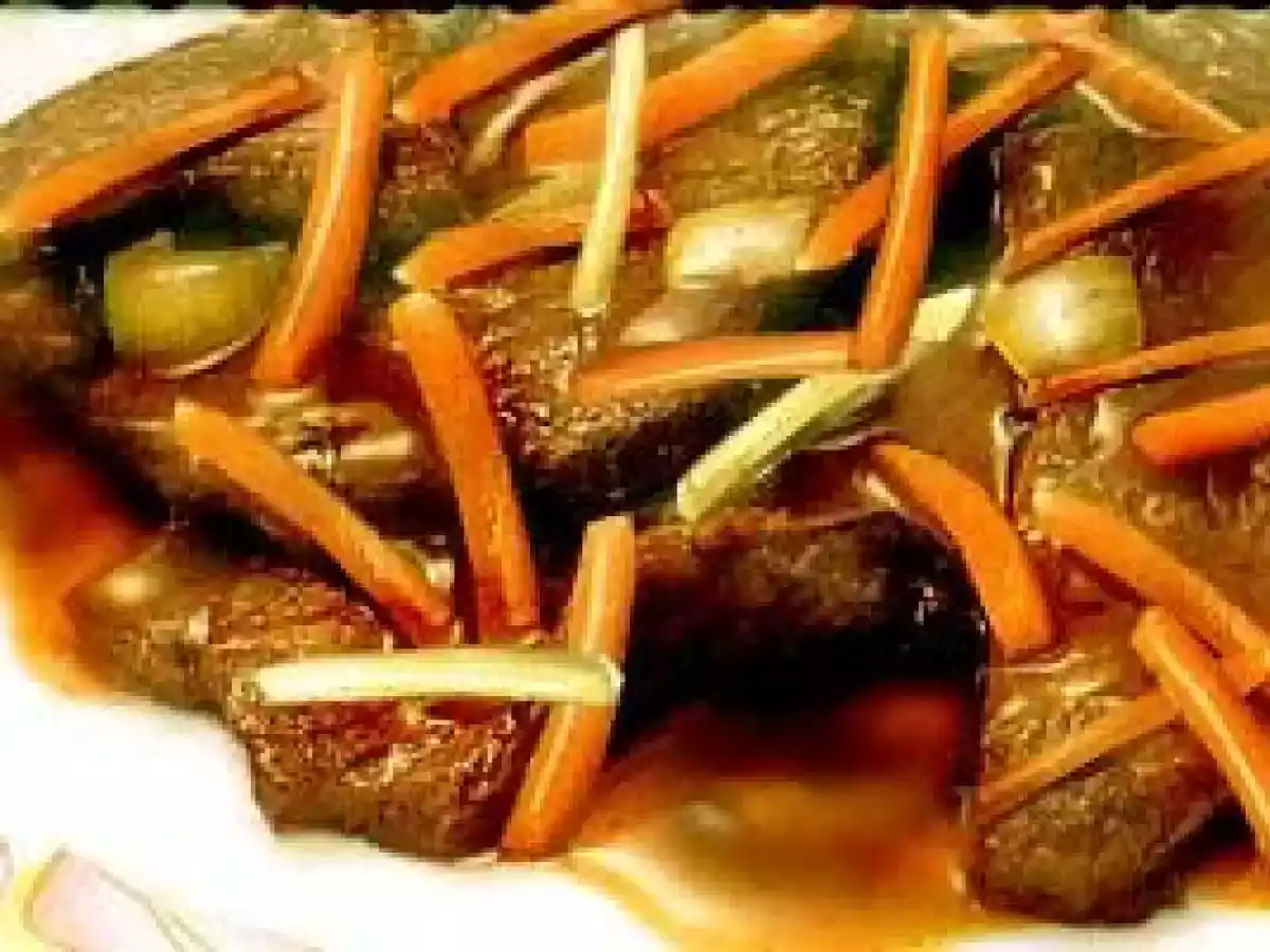 Carne com cenoura em tirinhas( light)