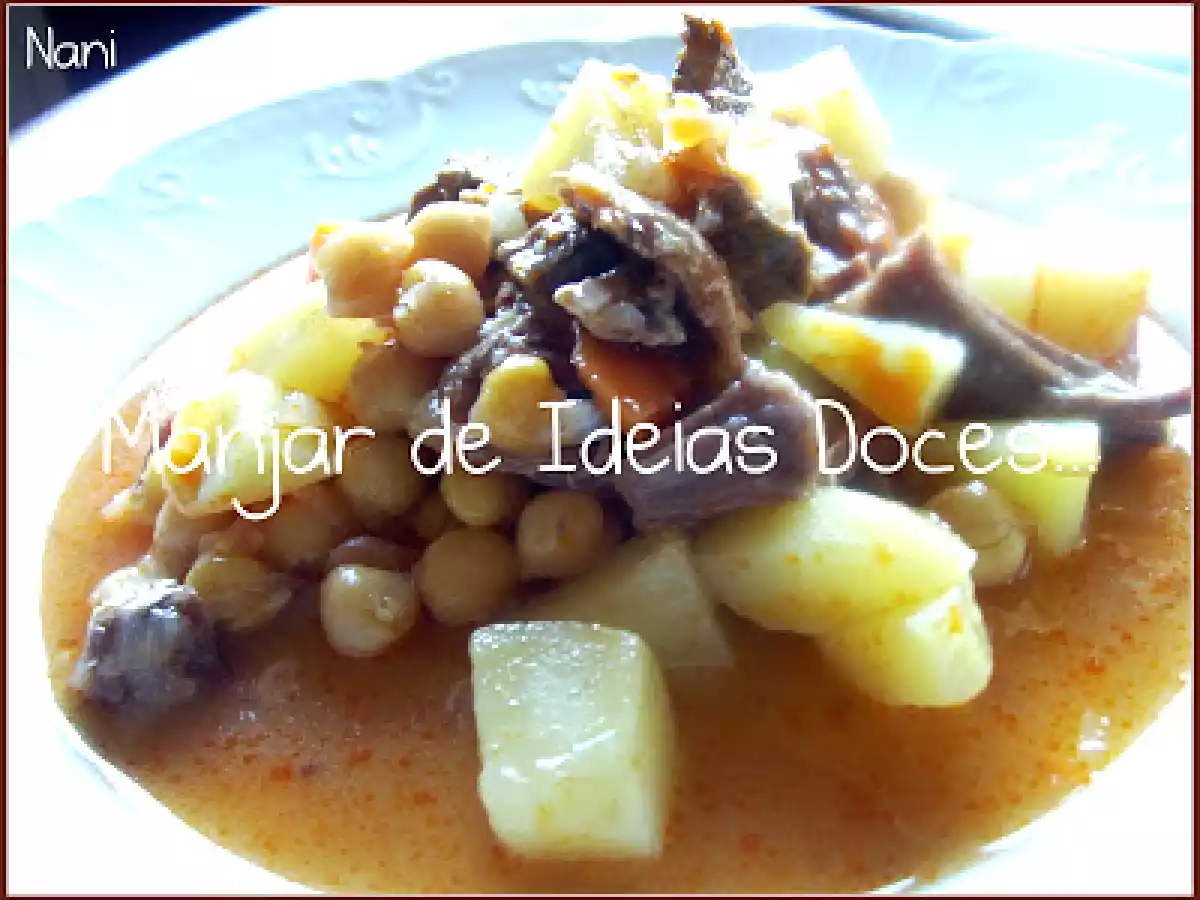 Carne de Borrego com Grão de Bico e Batata