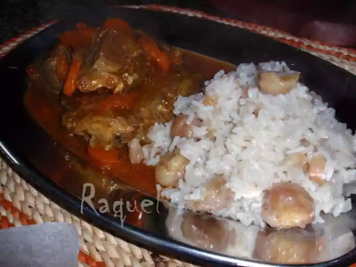 Carne de Vaca estufada com Arroz de Castanhas
