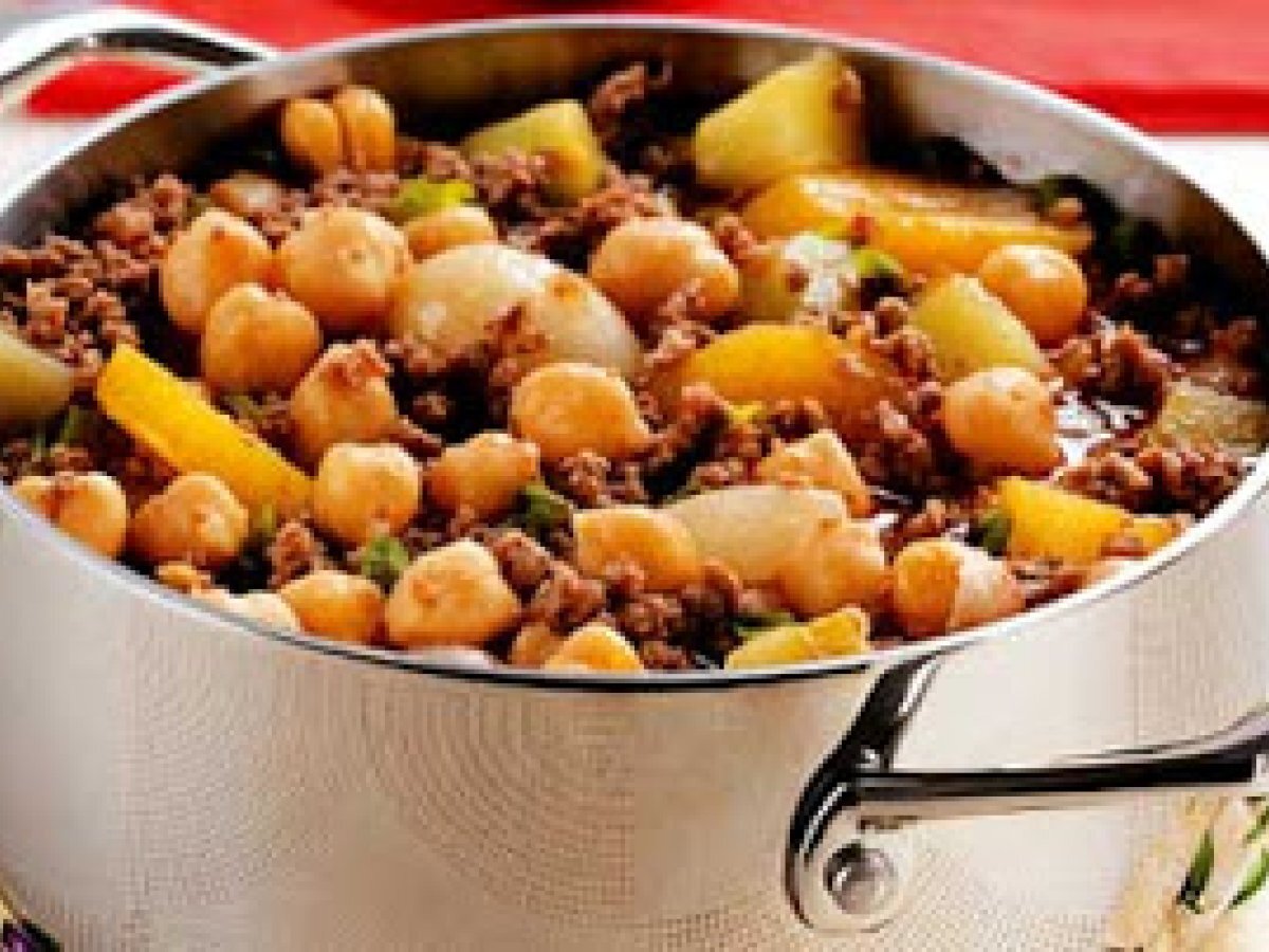 Carne moida com Grão de Bico