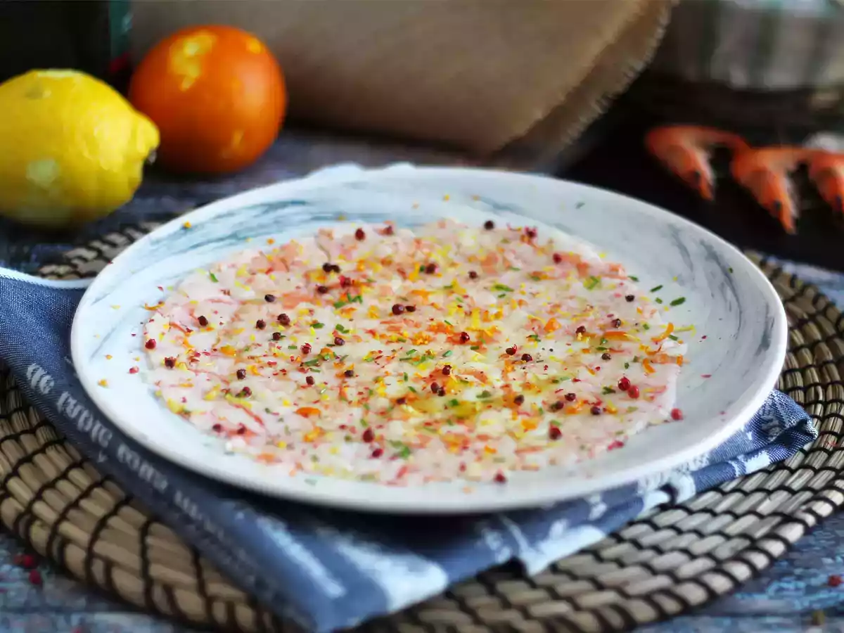 Carpaccio de camarão