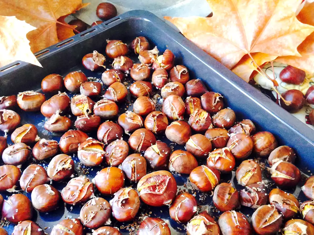 Castanhas Assadas no Forno