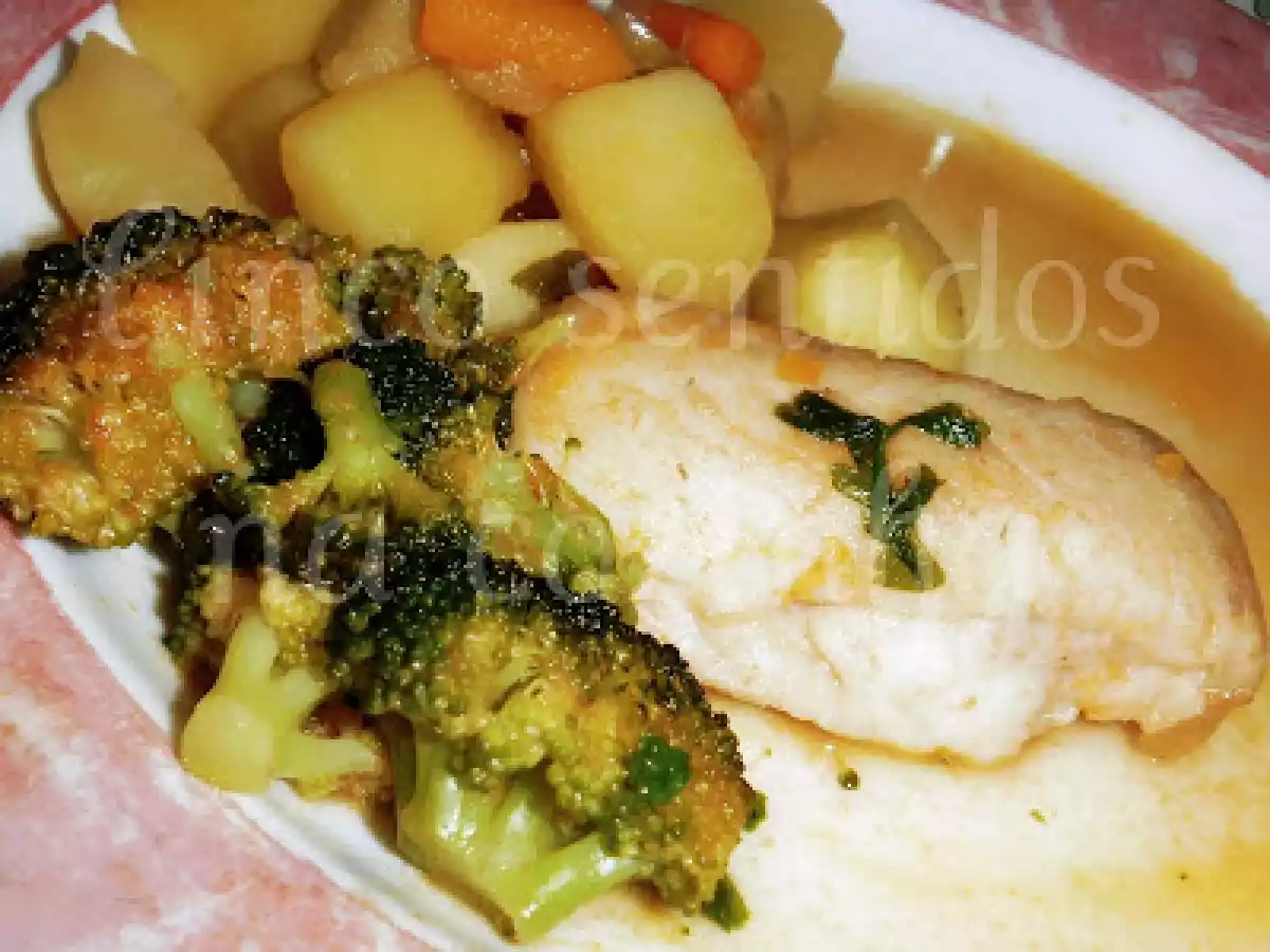 Centros de pescada estufados com legumes - foto 3