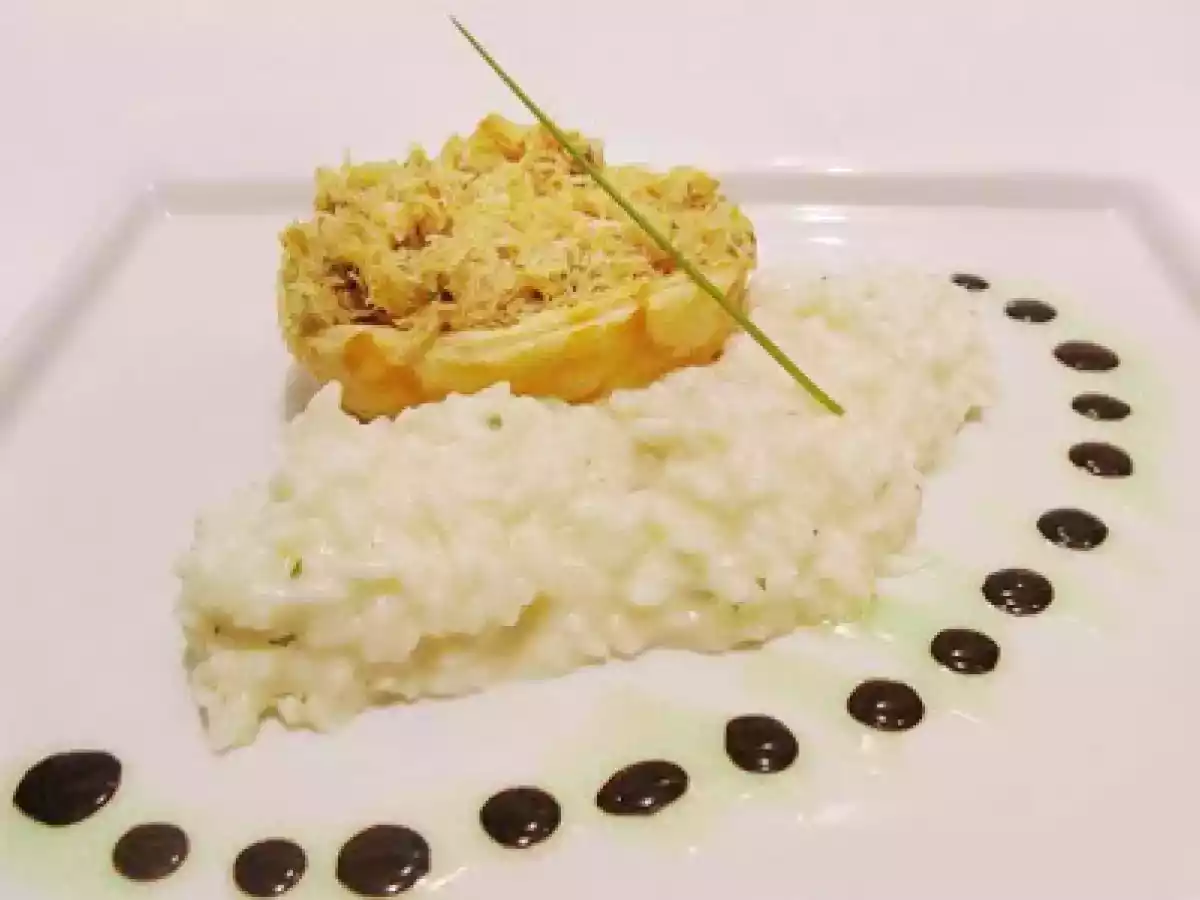 Cesta de caranguejo com risoto de coco