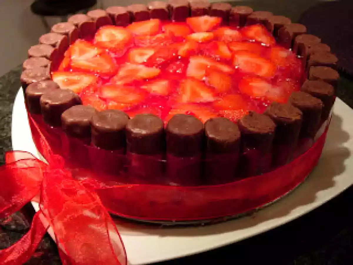 Charlotte de Morango com Chocolate