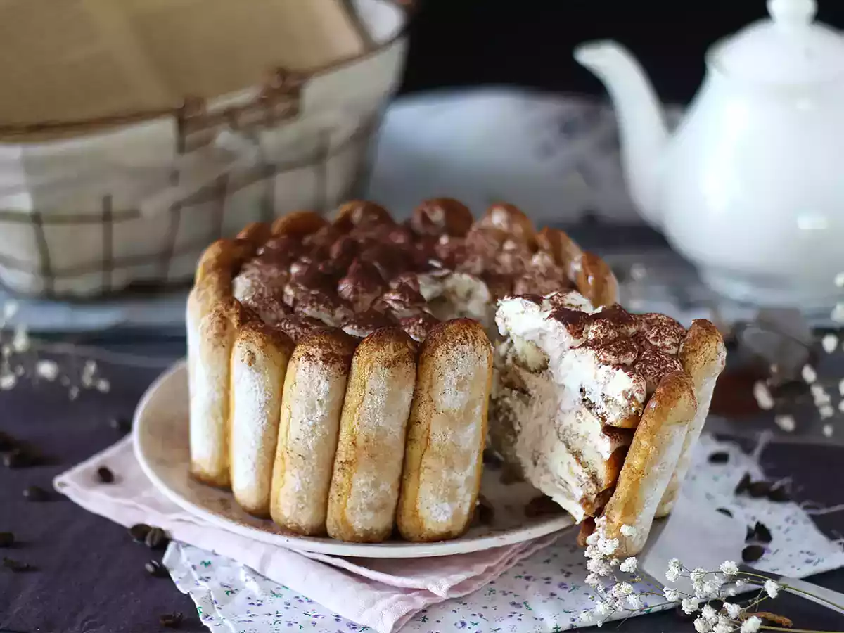 Charlotte de tiramisu sem ovos - foto 6