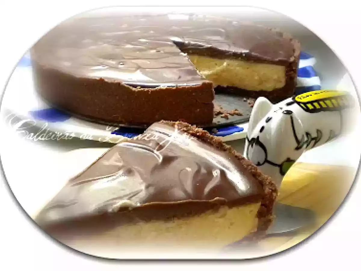 Cheesecake de doce de leite com ganache de chocolate ao leite