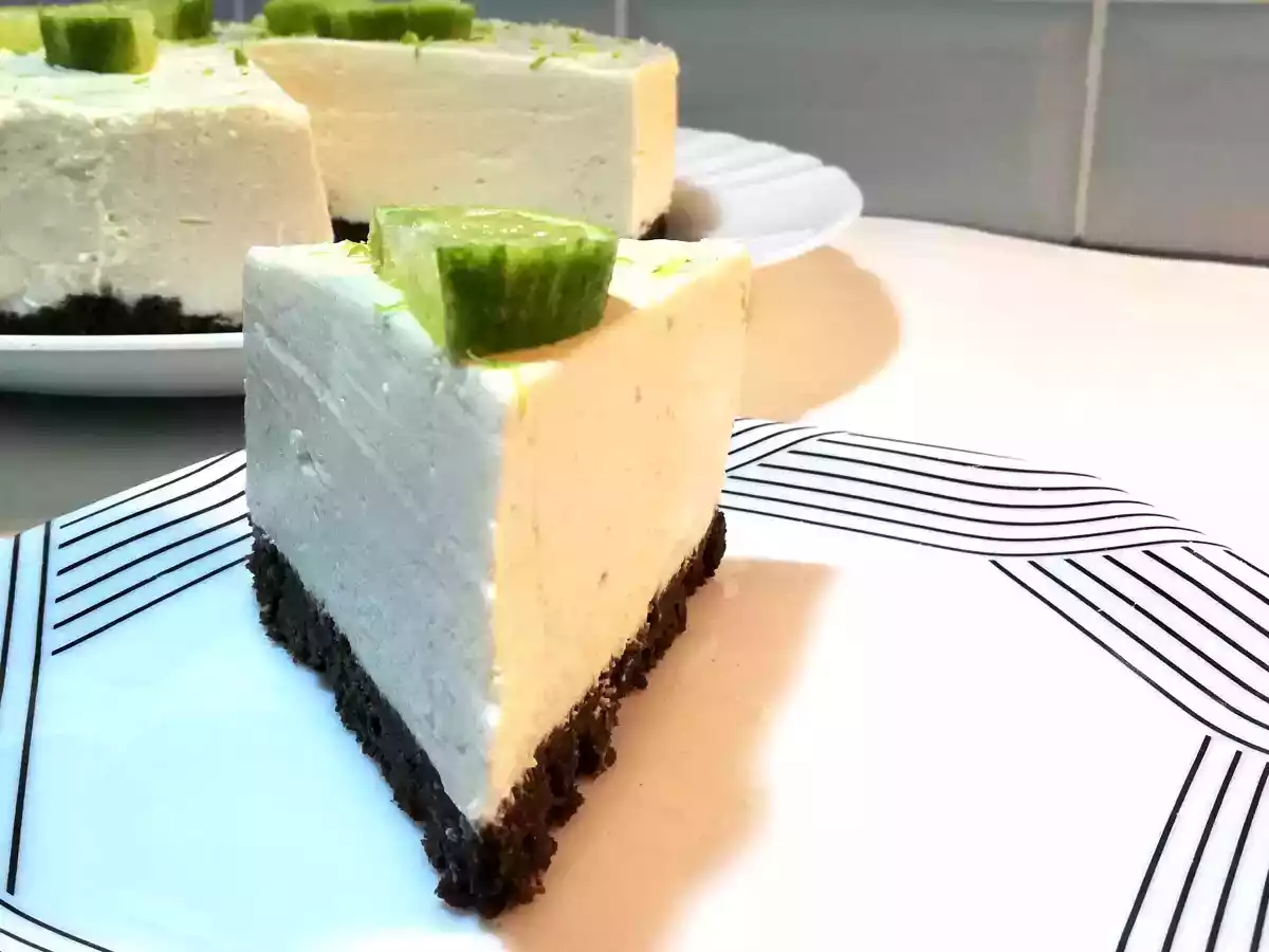 Cheesecake de Lima com base de Bolachas Cacau - foto 3