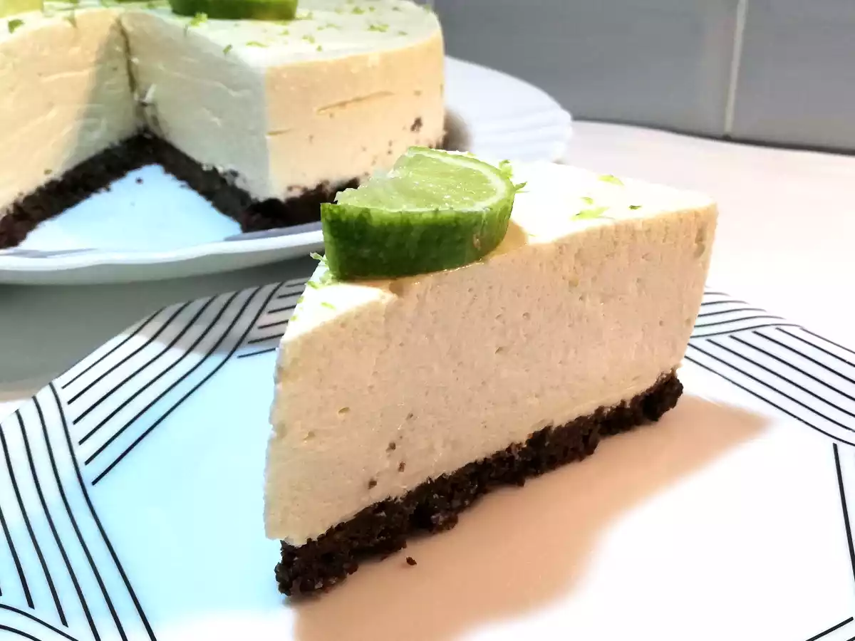 Cheesecake de Lima com base de Bolachas Cacau - foto 4
