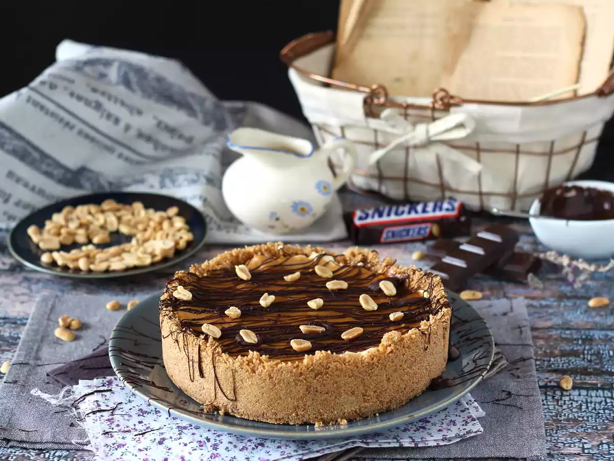 Cheesecake gourmet na versão Snickers