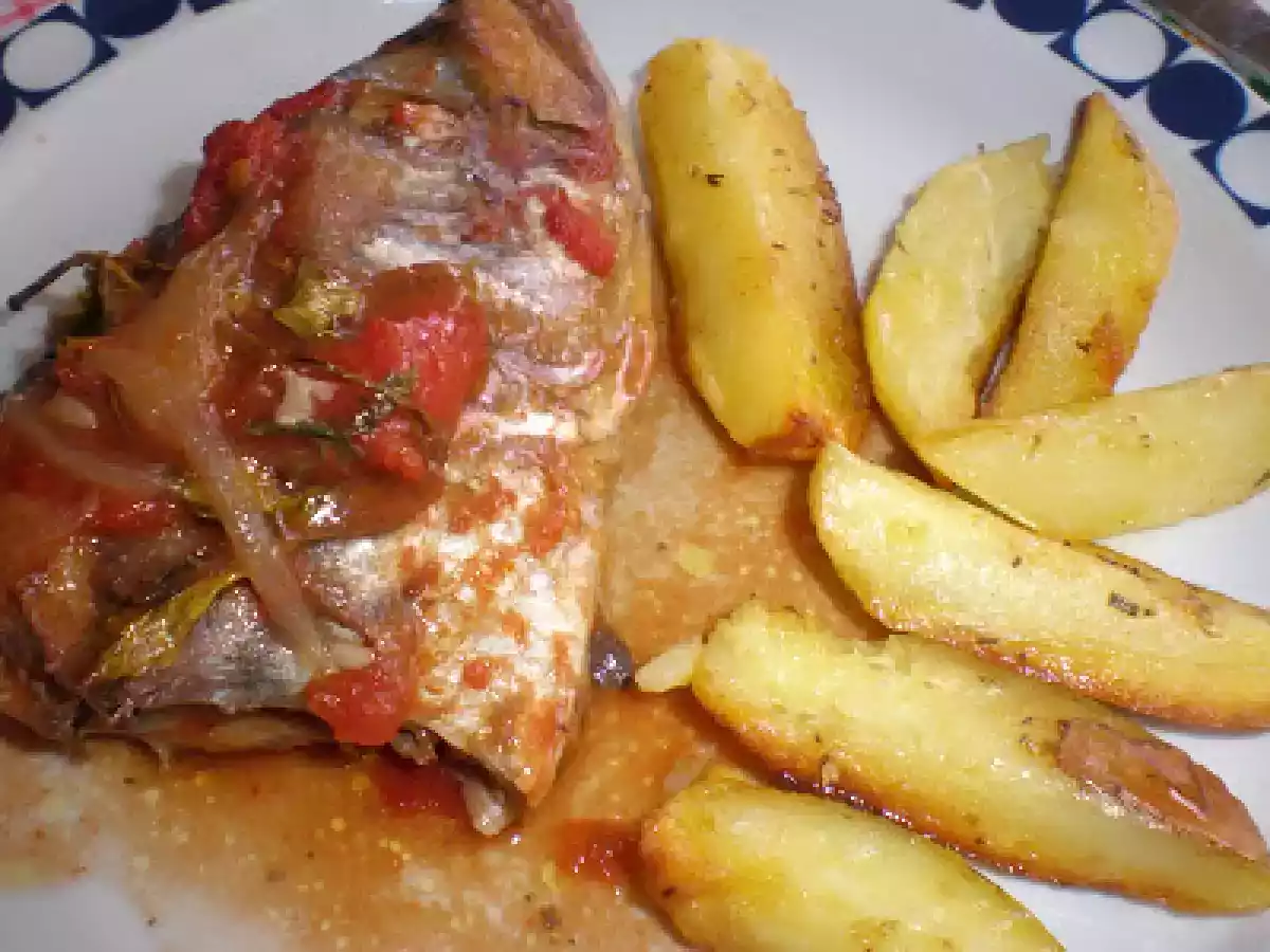 Chicharros Assados no Forno com Tomate