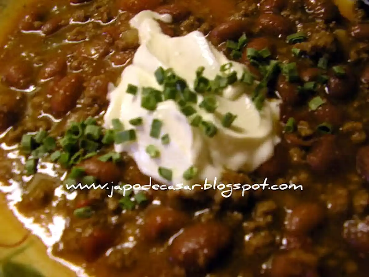 Chili com Cerveja e Batata Assada
