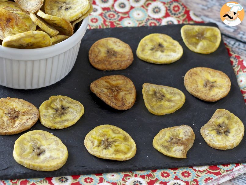 Chips de banana-da-terra assados no forno, muito mais saudável