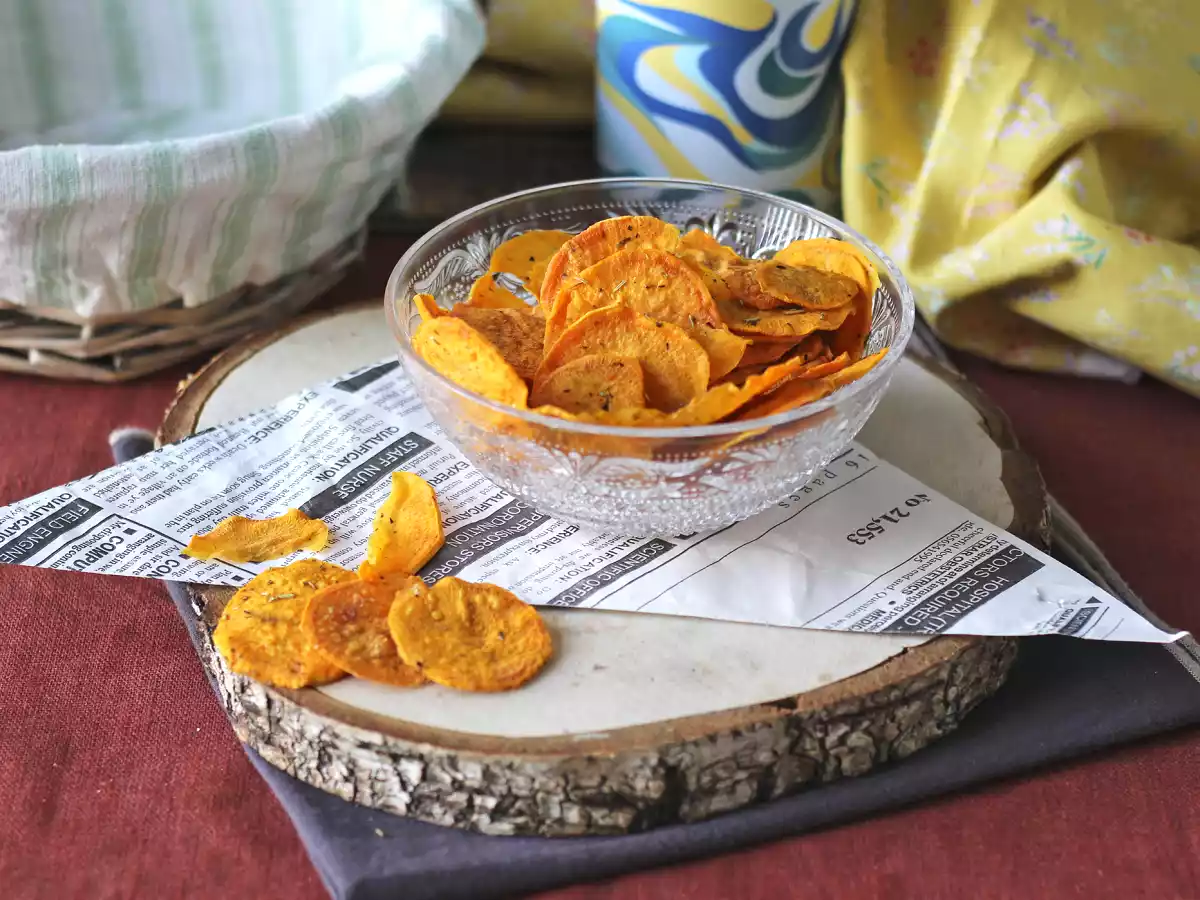Chips de batata doce feito no micro-ondas - foto 3