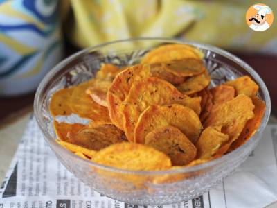 Chips de batata doce feito no micro-ondas