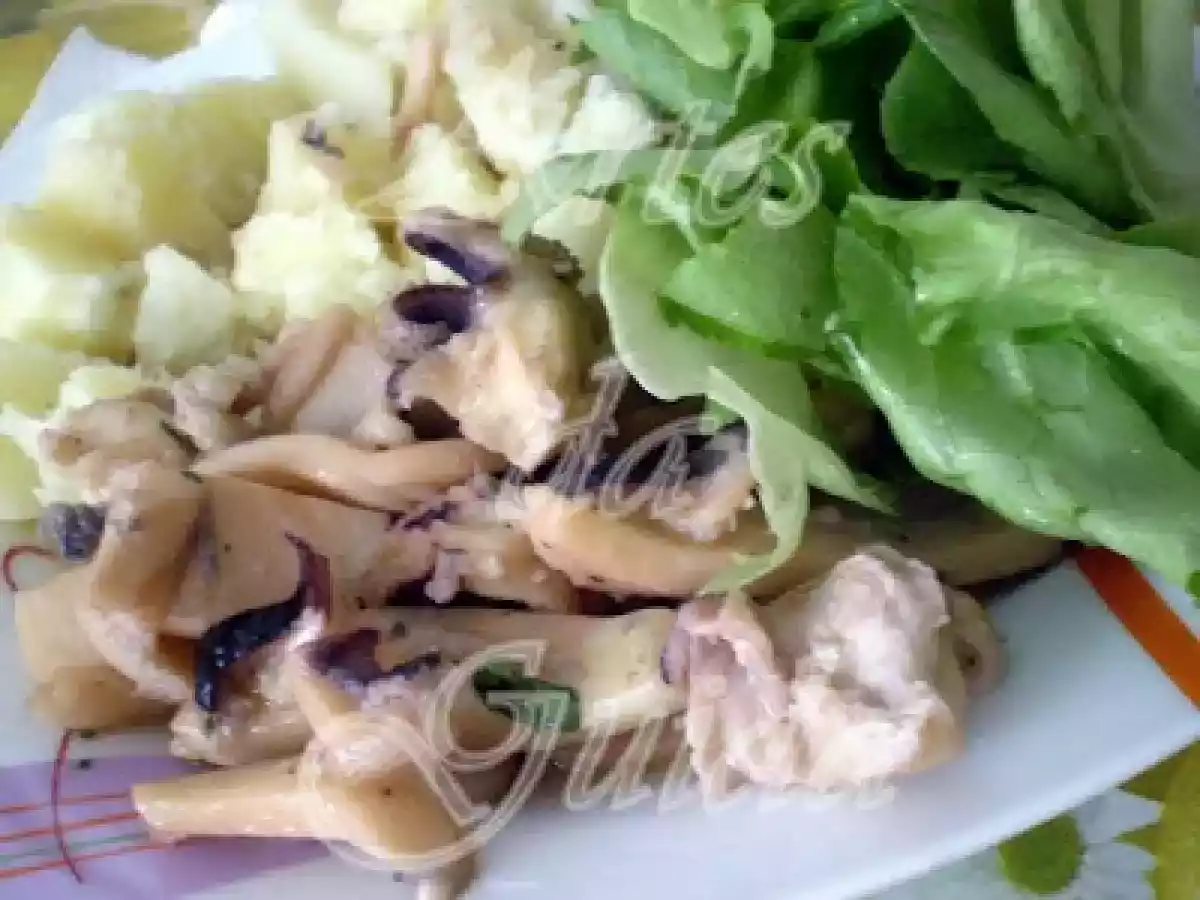 Chocos com alho e coentros