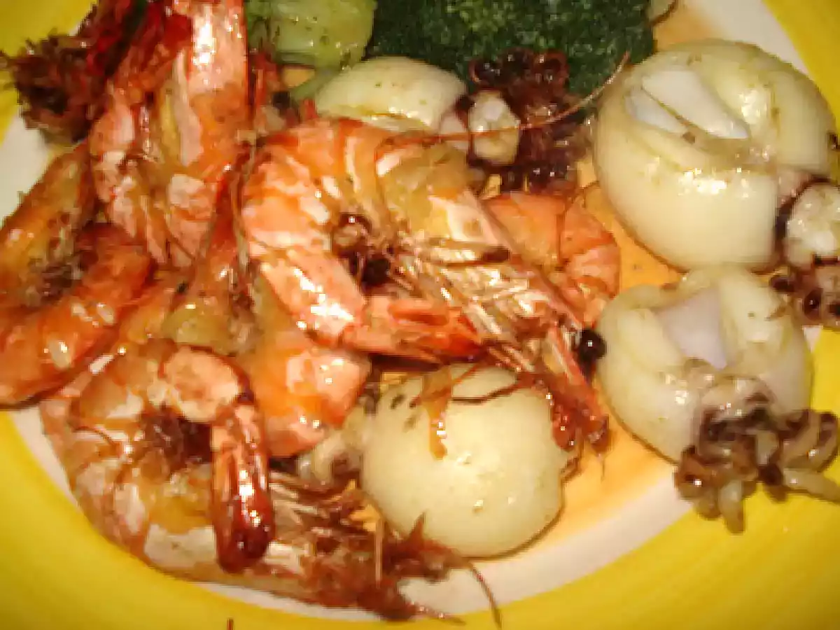 CHOQUINHOS FRITOS COM GAMBAS NA ACTIFRY...
