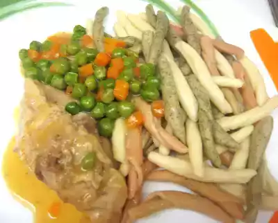 Coelho guisado com legumes