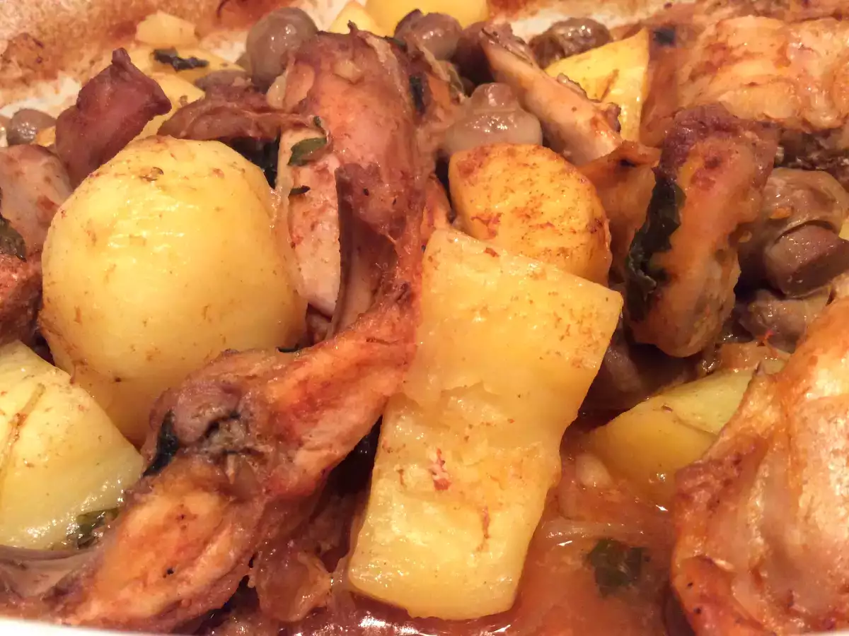 Coelho no forno com cogumelos - foto 2