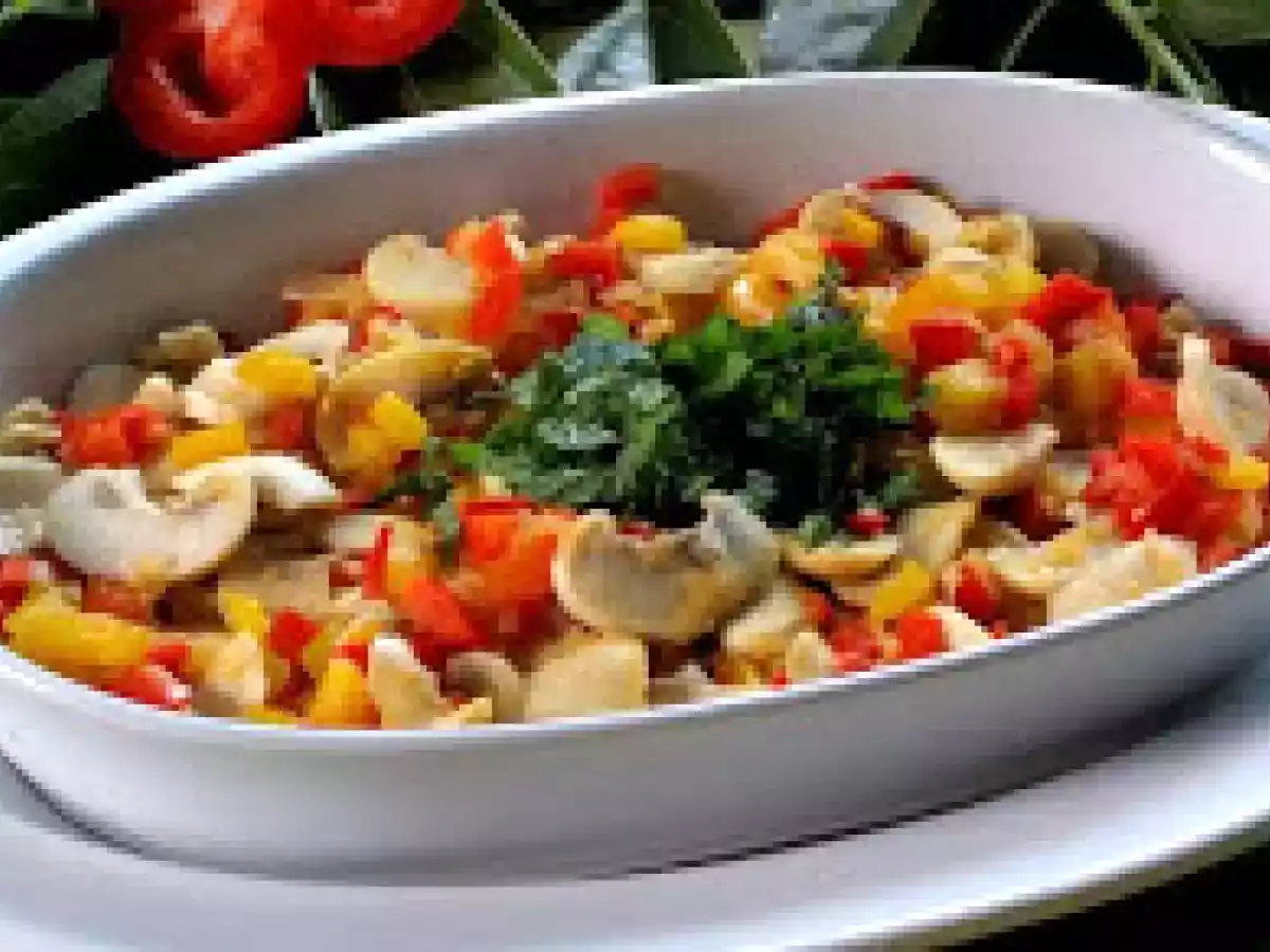 Cogumelos com Pimentão (vegana)