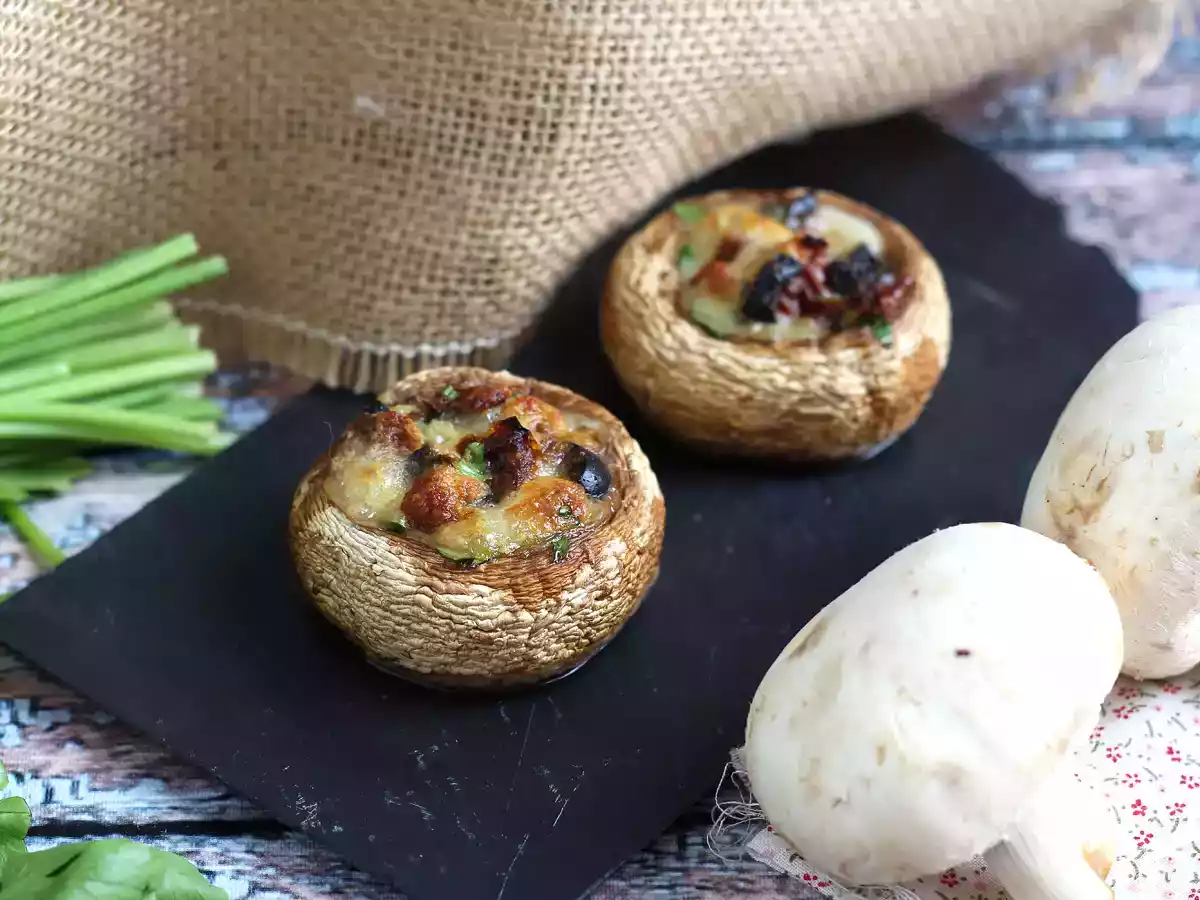 Cogumelos recheados com mozzarella - foto 4