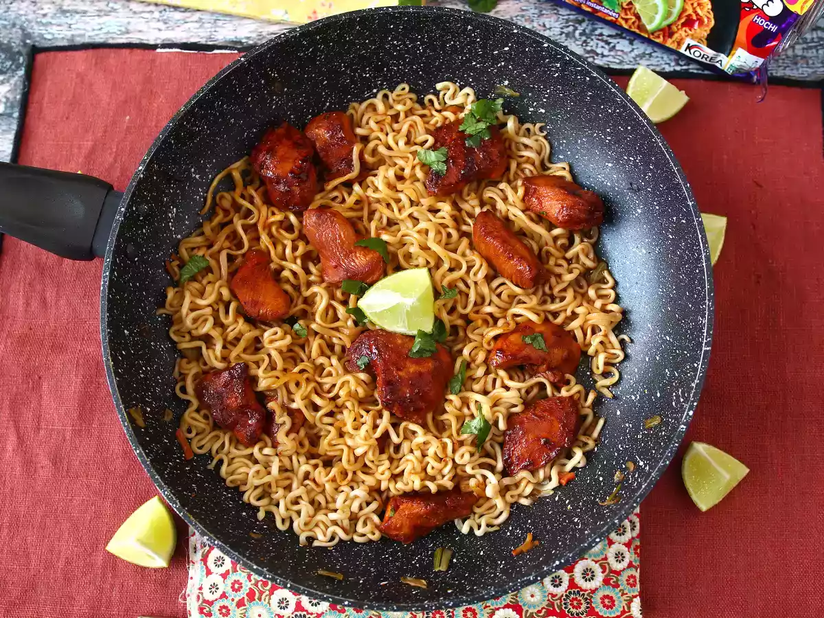 Como preparar o macarrão buldak habanero lime com frango marinado! - foto 3