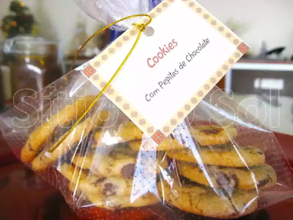 Cookies com pepitas de chocolate
