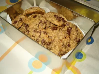 Cookies de aveia com pepitas de chocolate