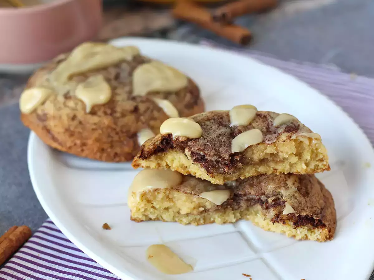 Cookies de canela que derretem na boca — Inspirados nos clássicos Cinnamon rolls - foto 4