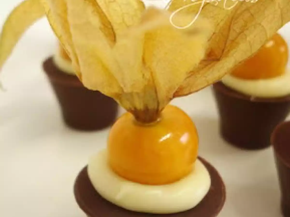 Copinhos de Ganache de Cointreau e Physalis