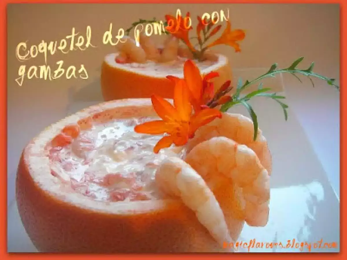 Coquetel de toranja e camarão