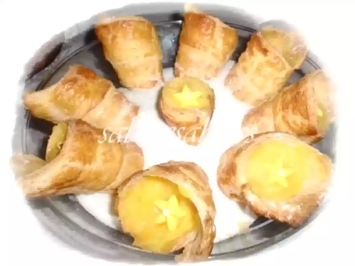 Cornucópias recheadas com Creme pasteleiro