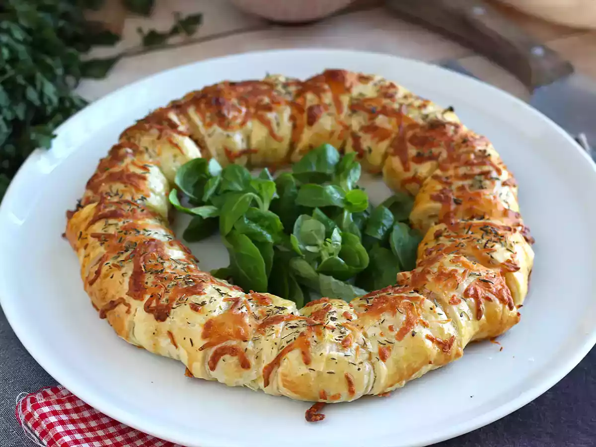 Coroa de Natal, sabor salmão e mostarda