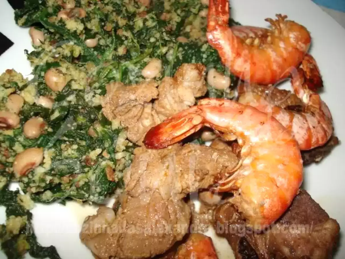 COSTELETAS DE PORCO FRITAS COM GAMBAS EM MOLHO DE SUMO DE LARANJA - foto 10