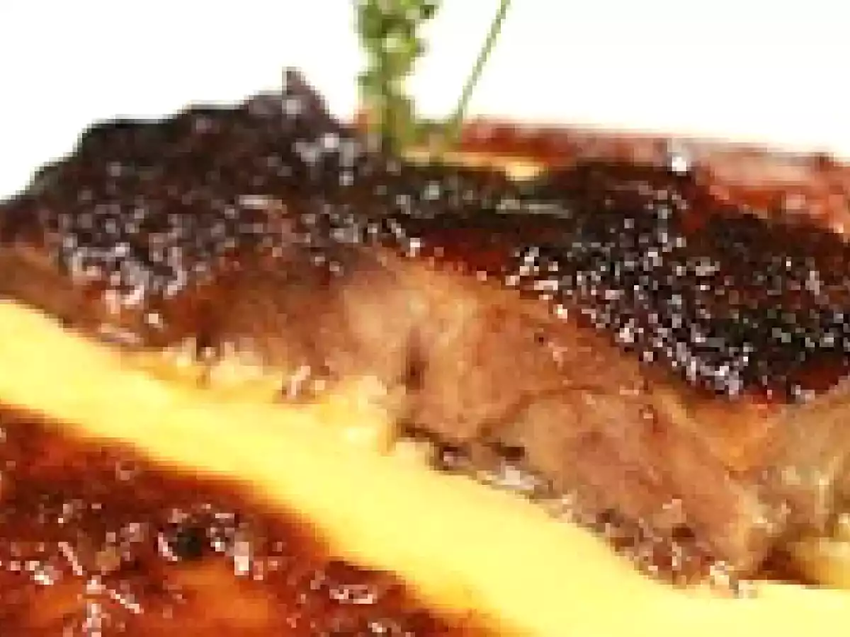 Costelinha de porco com polenta