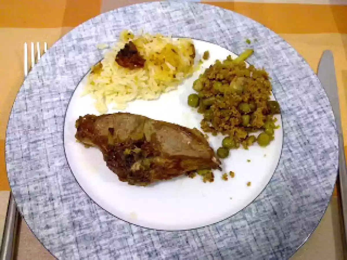 Costoleta de Borrego com Arroz no Forno e Legumes com Crosta de Broa