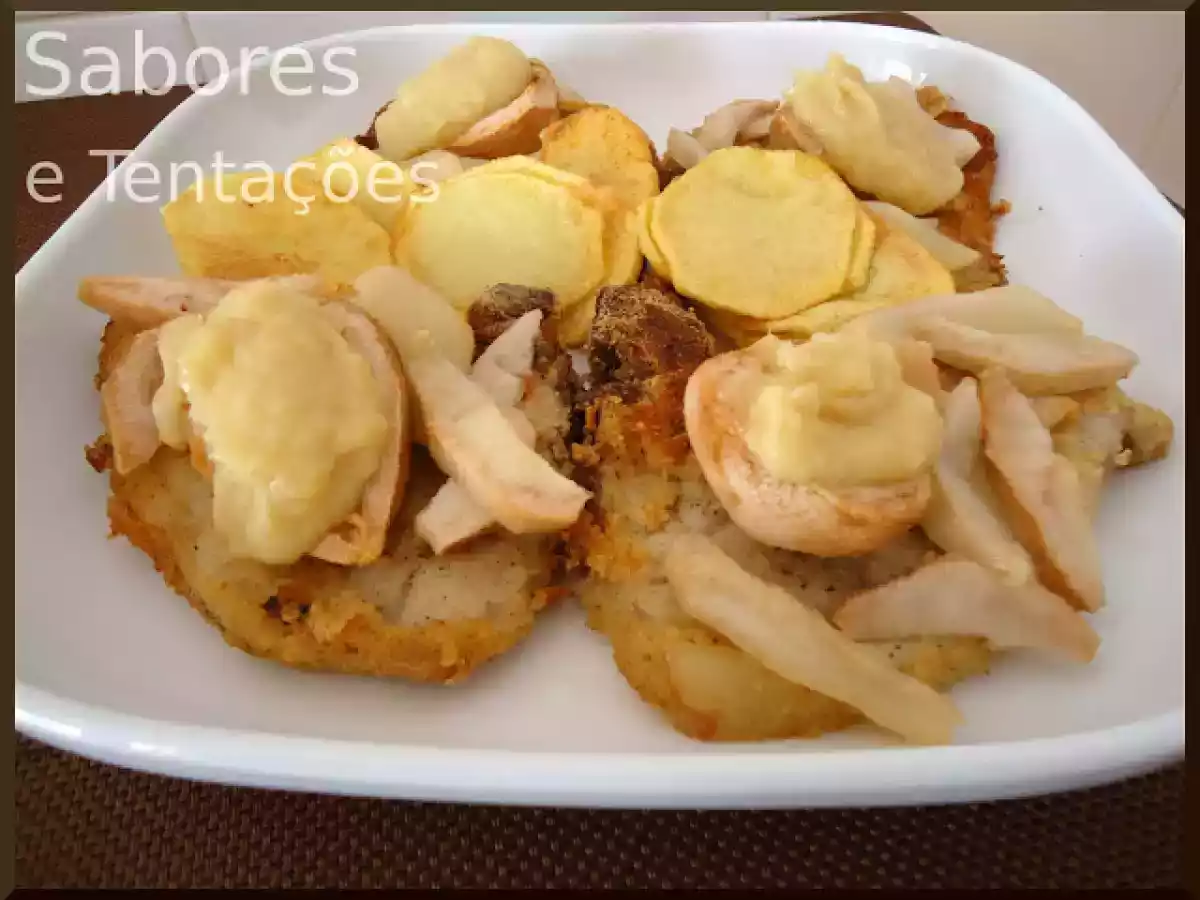 Costoletas de porco com puré e crocante de pêra rocha - foto 2