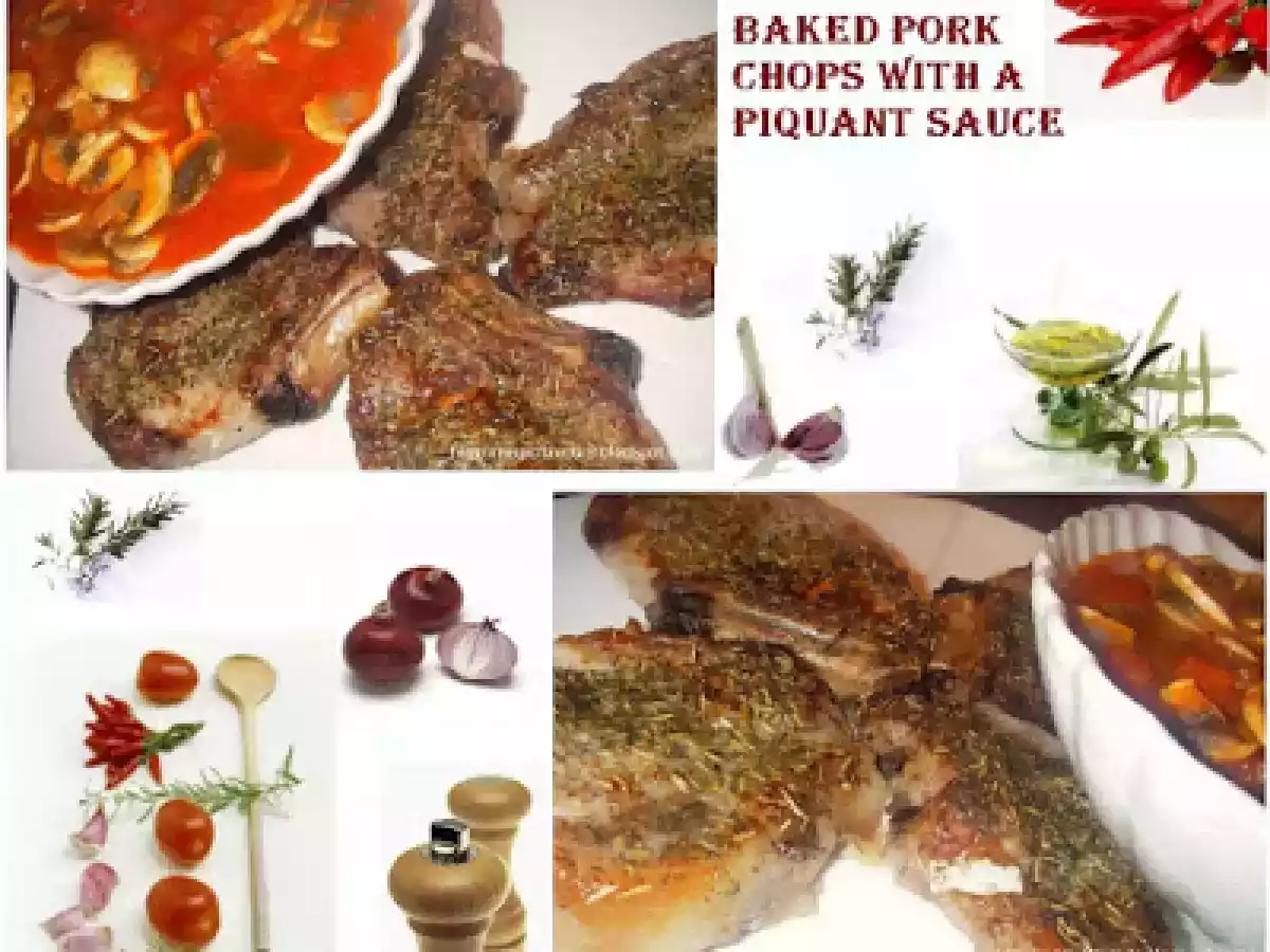 Costoletas de porco no forno com molho picante