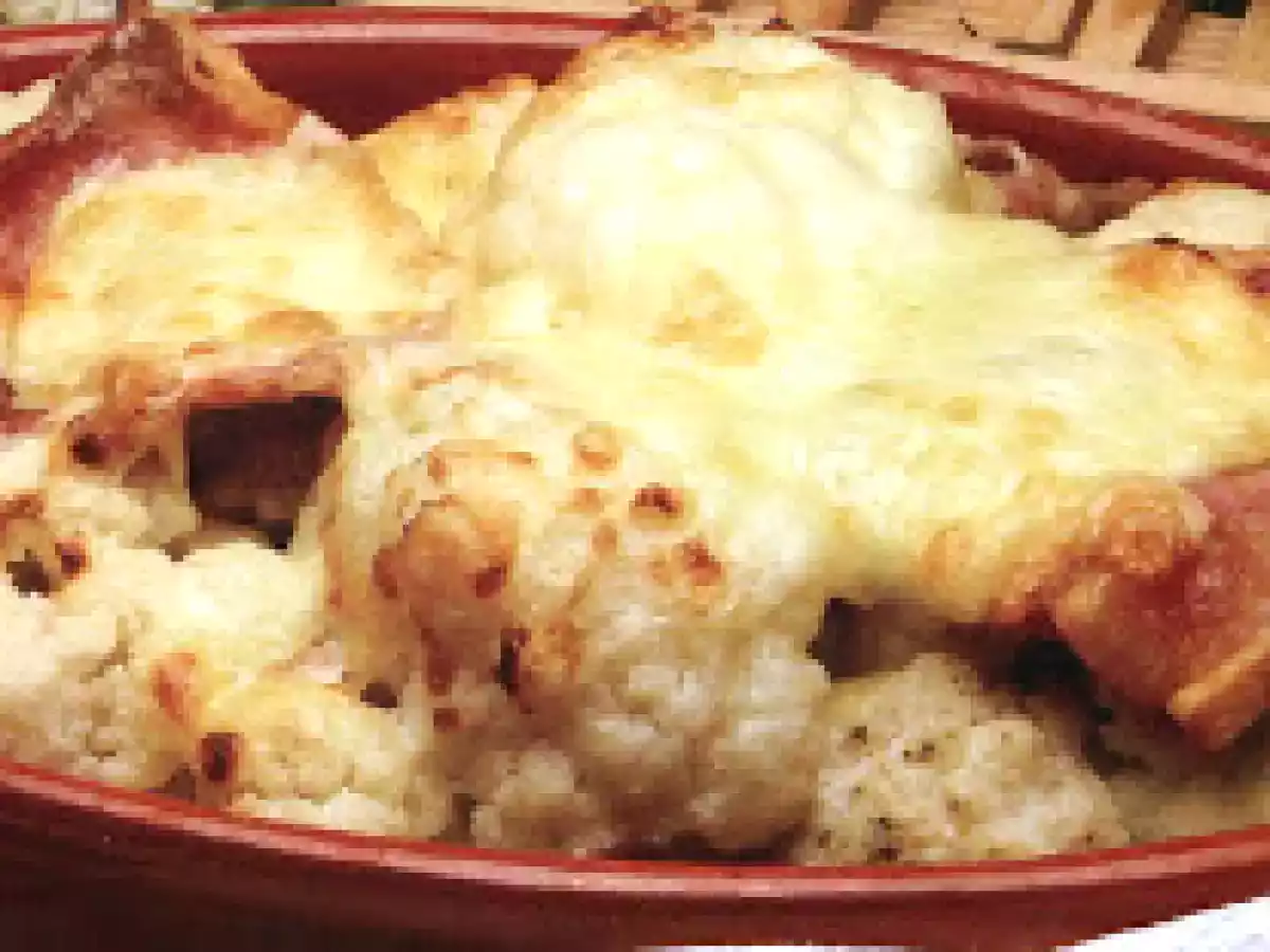 Couve-Flor Gratinada com Presunto e Queijo