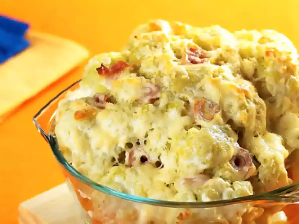 Couve-flor recheada e gratinada