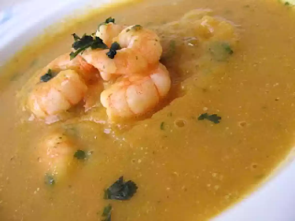 Creme de Abóbora com Camarão