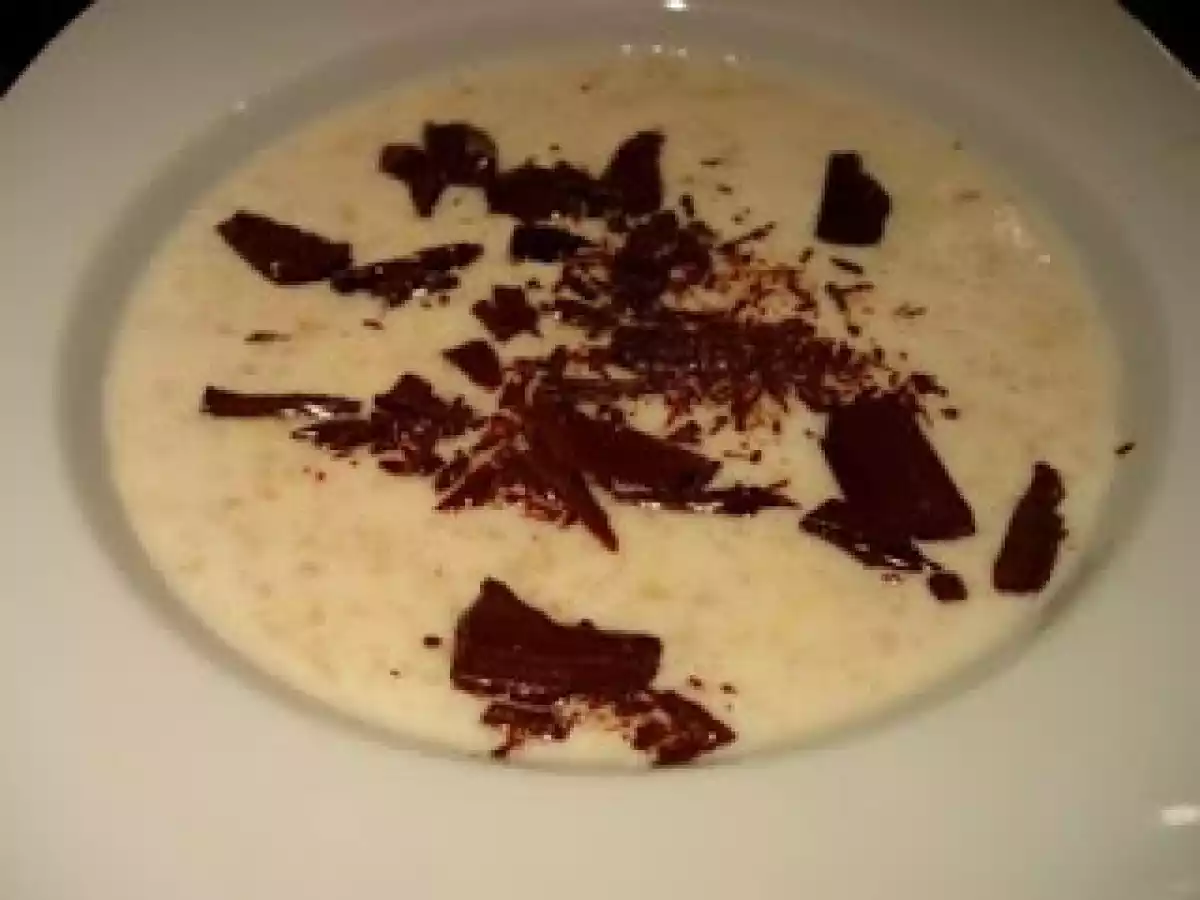 Creme de aveia com banana e chocolate