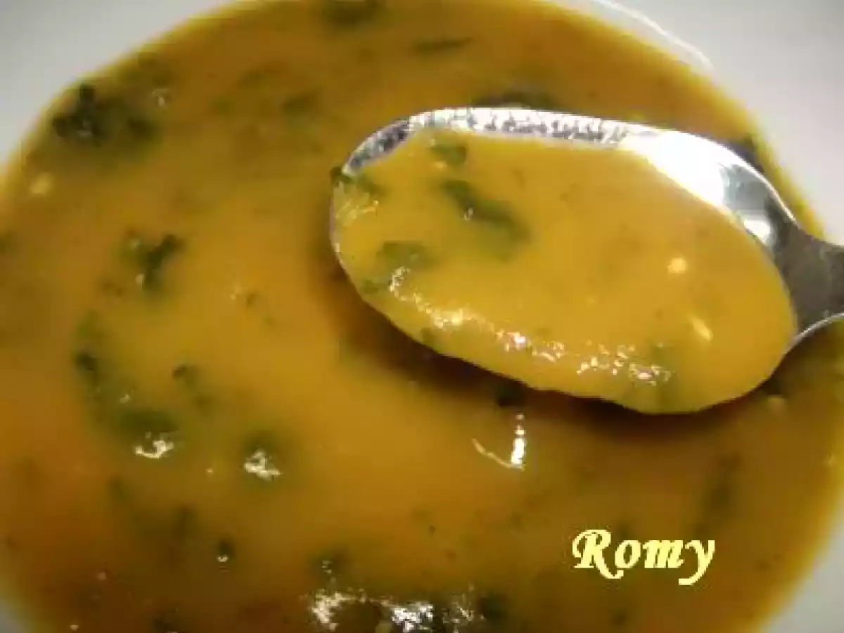 Creme de cenouras com espinafres