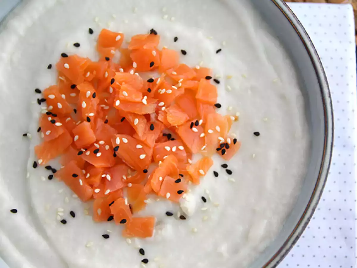 Creme de couve flor, coco et salmão fumado (defumado) - foto 4