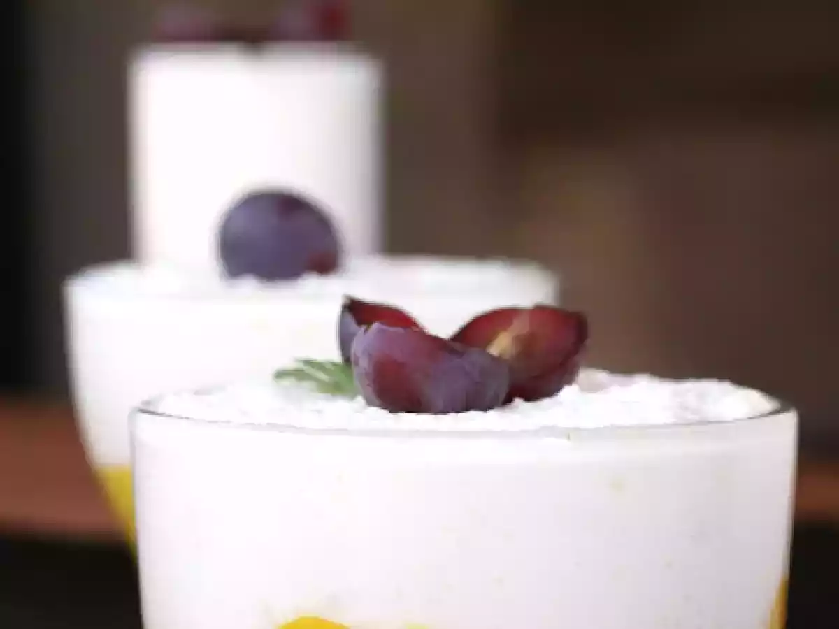 Creme de Manga e Gengibre com Espuma de Coco