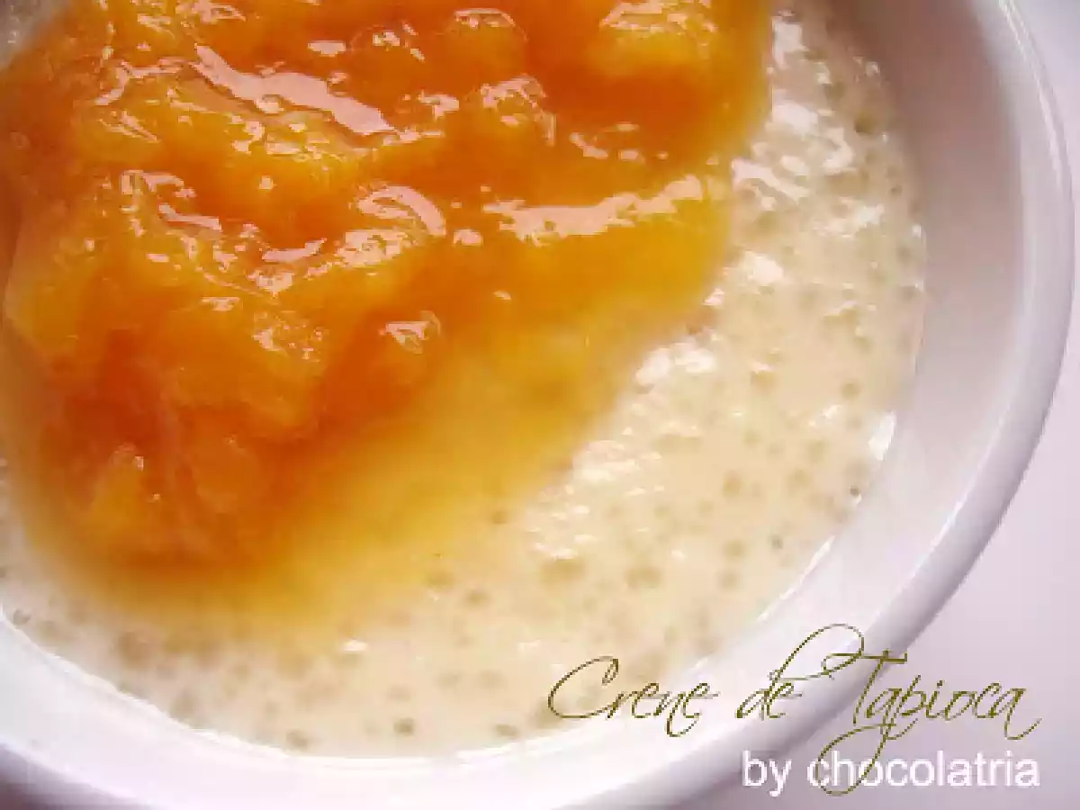 Creme de Tapioca com Coulis de Pêssegos Frescos