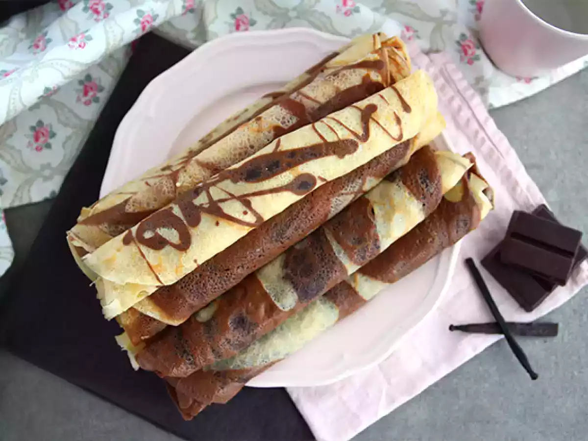 Crepe mármore (crepe de chocolate e baunilha) - foto 3